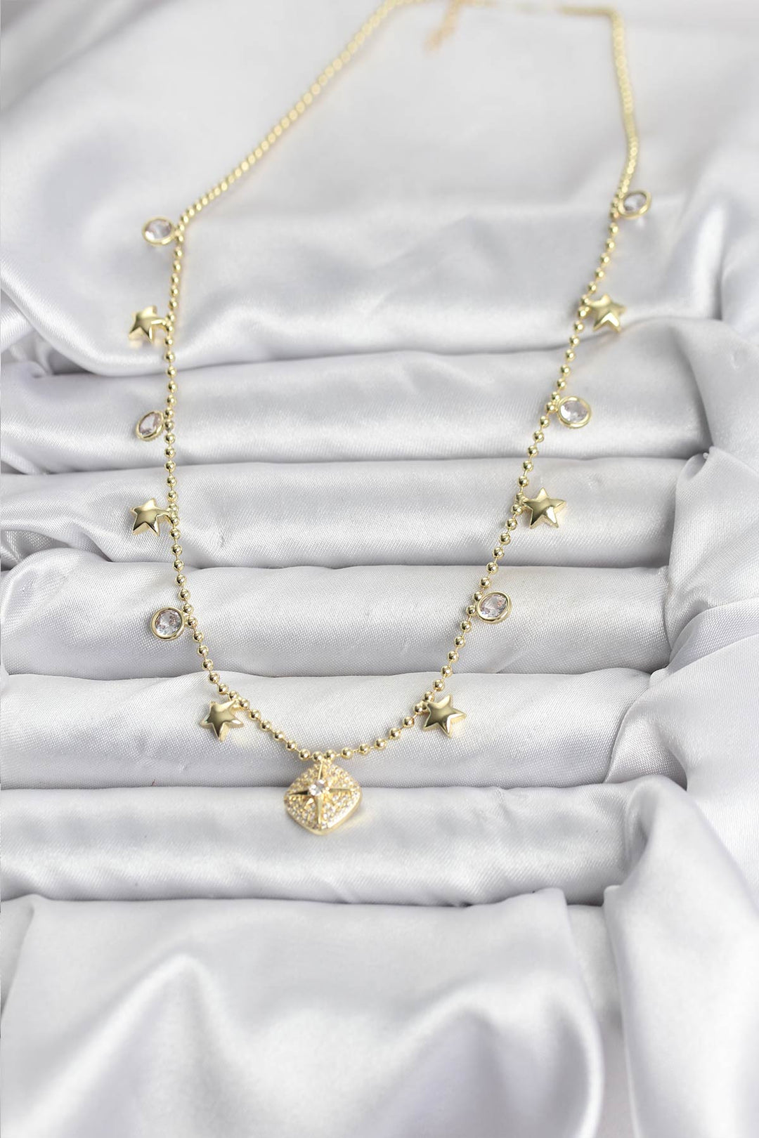 EBJ Rice Gold Color Zircon Stone Polaris Star Model Women's Necklace - Union City