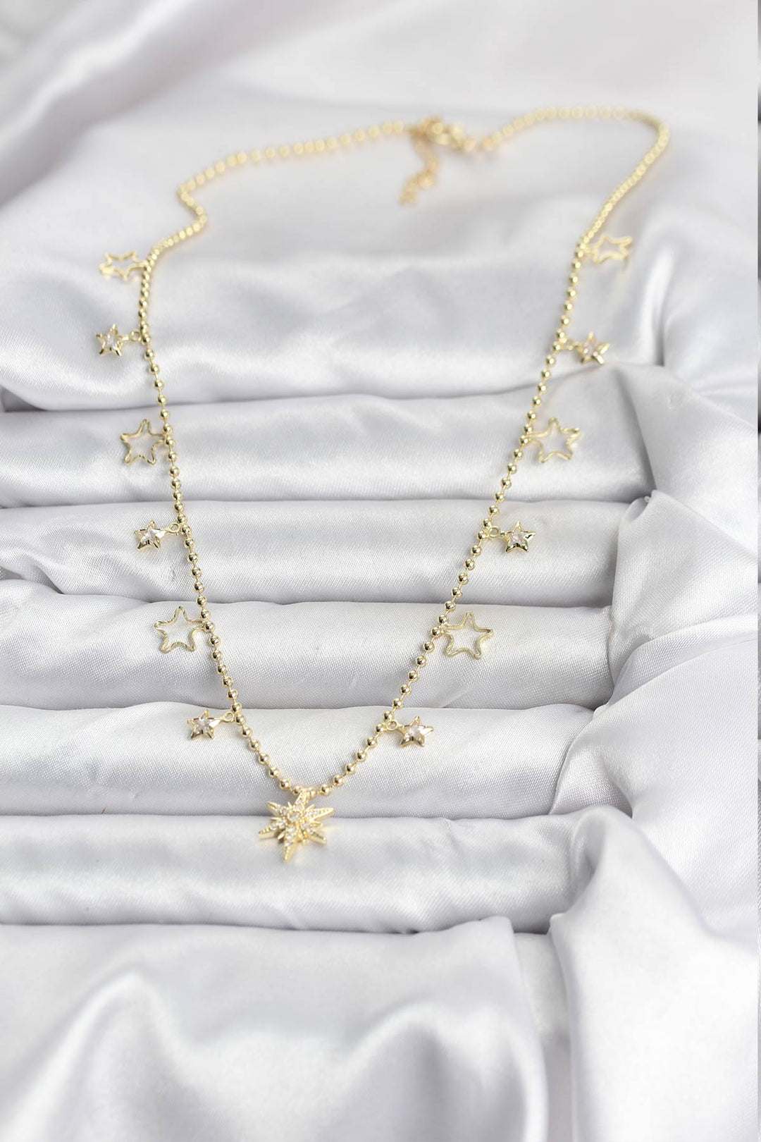 EBJ Rice Gold Color Zircon Stone Polaris Star Model Women's Necklace - Wokingham