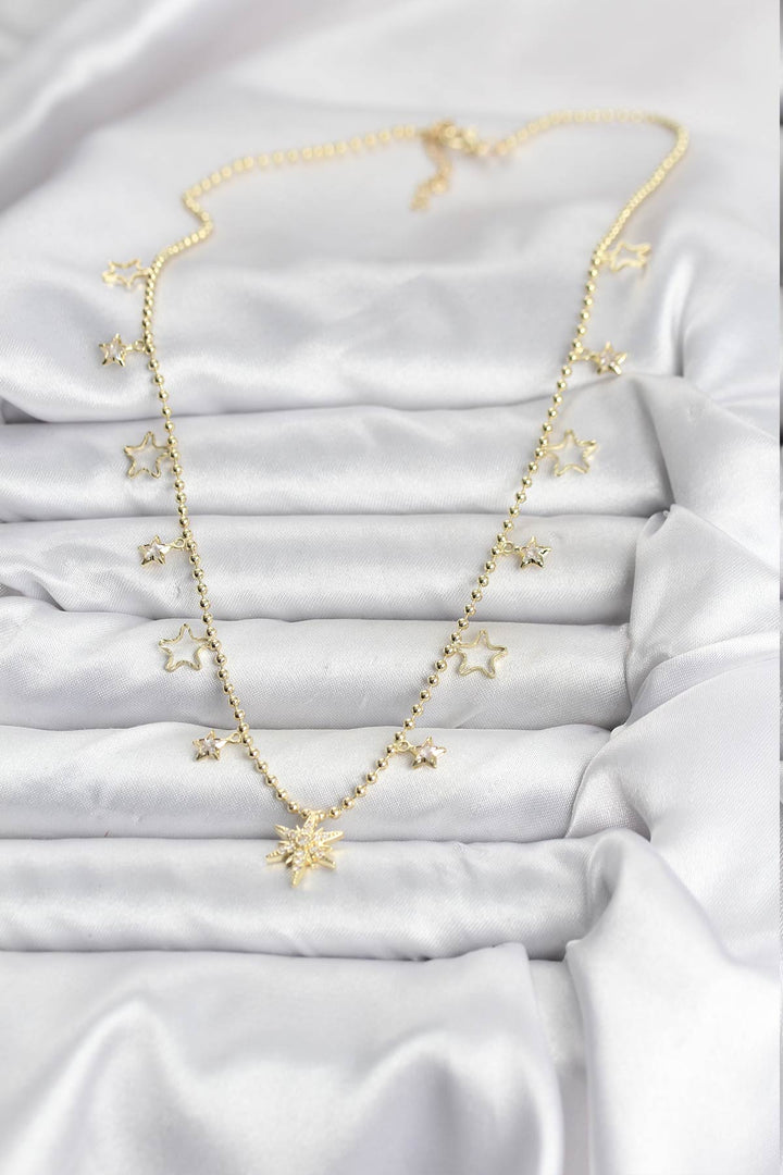 EBJ Rice Gold Color Zircon Stone Polaris Star Model Women's Necklace - Wokingham