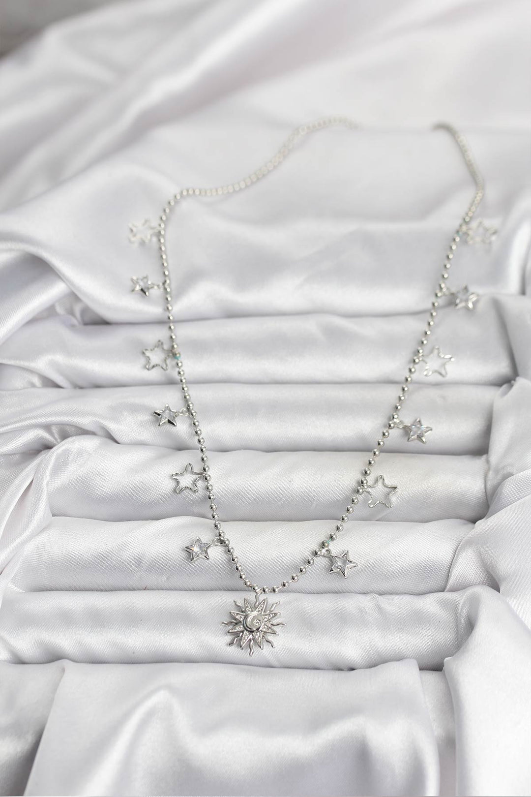 EBJ Pirinç Gümüş Renk Güneş Model Kadın Kolye - Ladispoli