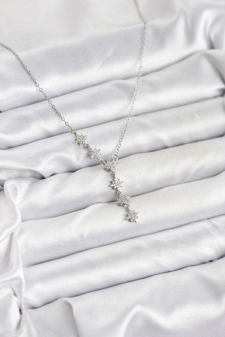 EBJ 316L Çelik Zincir Gümüş Renk Kutup Yıldızı Model Kadın Kolye - Lincoln