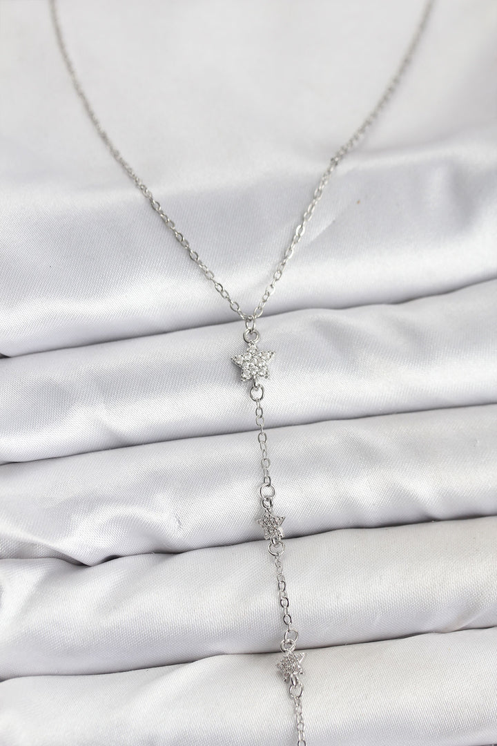 EBJ 316L Çelik Zincir Gümüş Renkli Yıldız Model Kadın Y Kolye - Longview