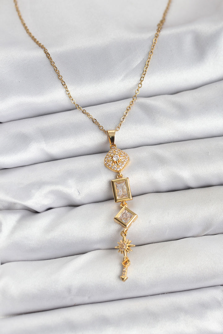 EBJ 316L Steel Chain Gold Color North Star Energy Model Women Y Necklace - Oviedo