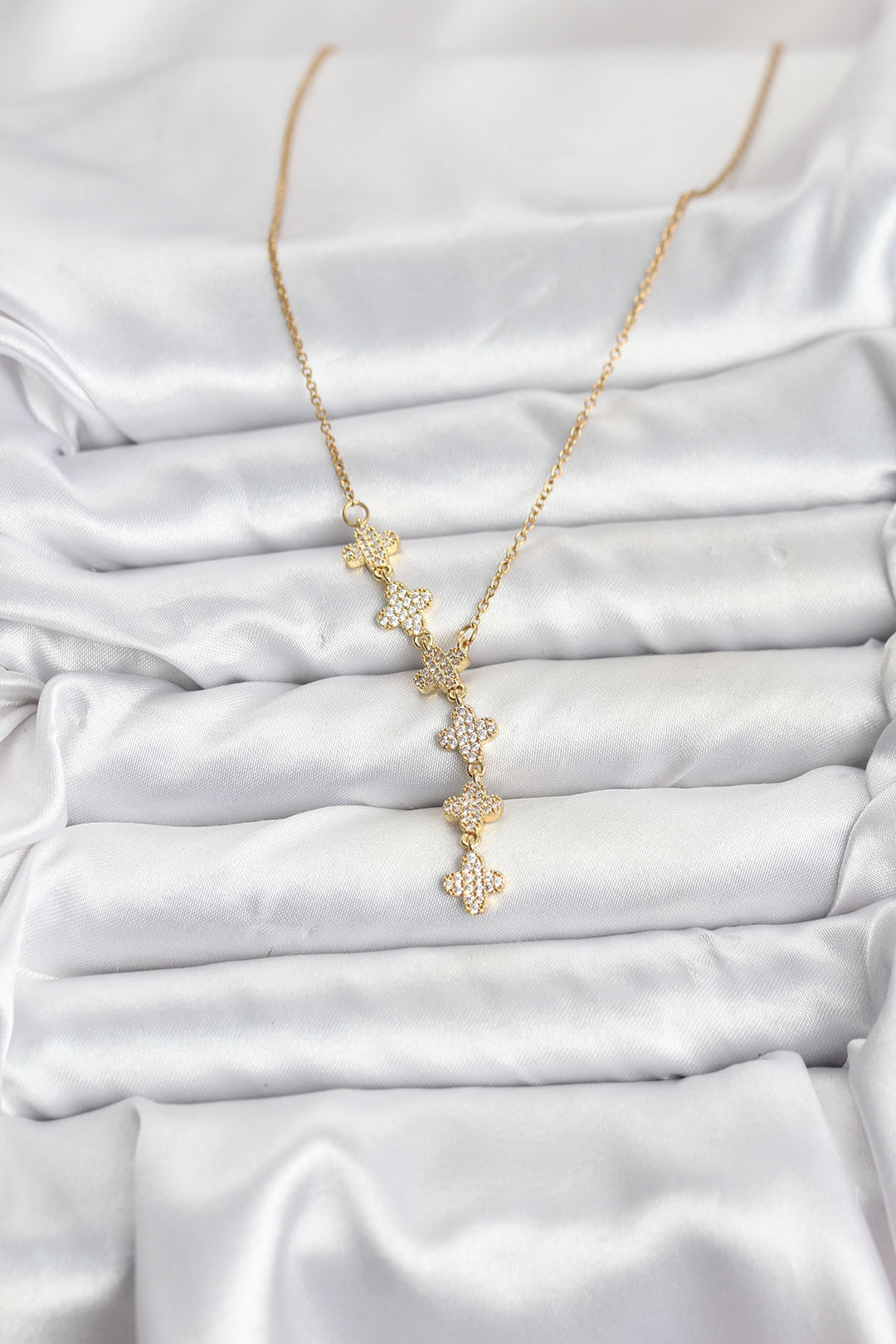 EBJ 316L Çelik Zincir Gold Renk Yonca Model Kadın Kolye - Olhão