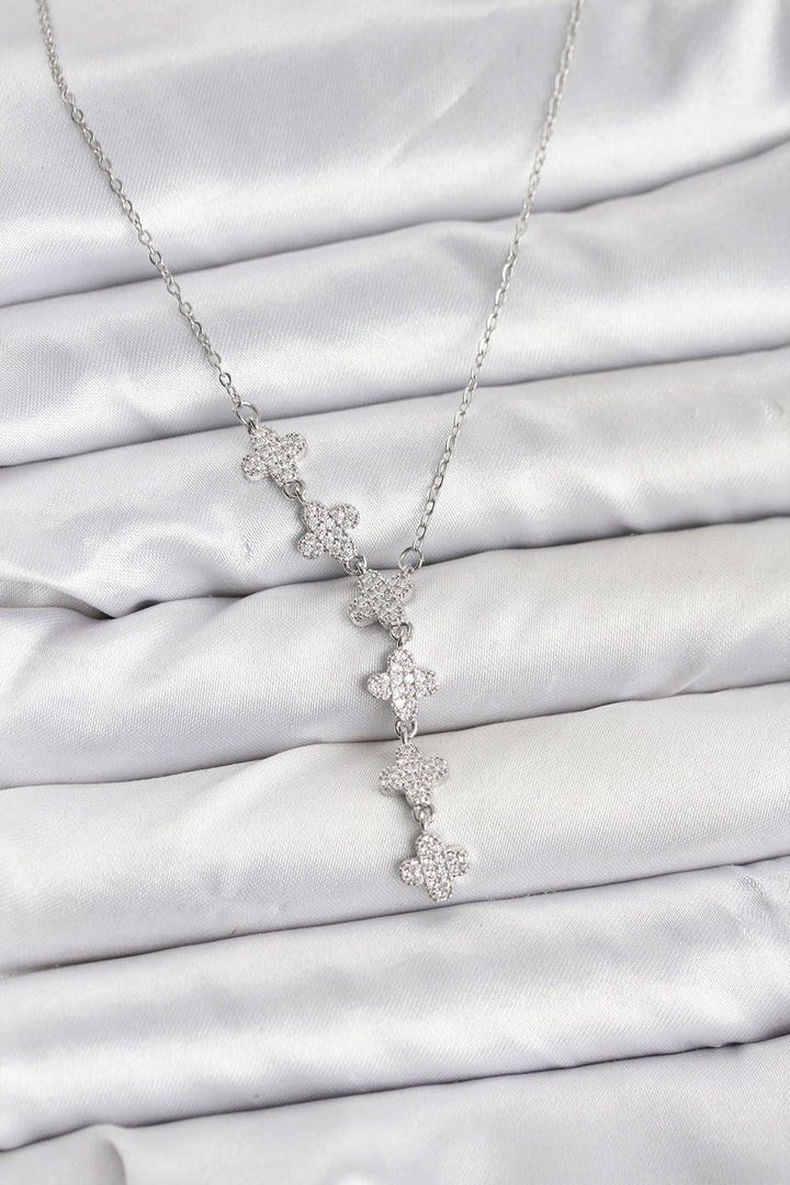 EBJ 316L Çelik Zincir Gümüş Renk Yonca Model Kadın Kolye - Huntington Park