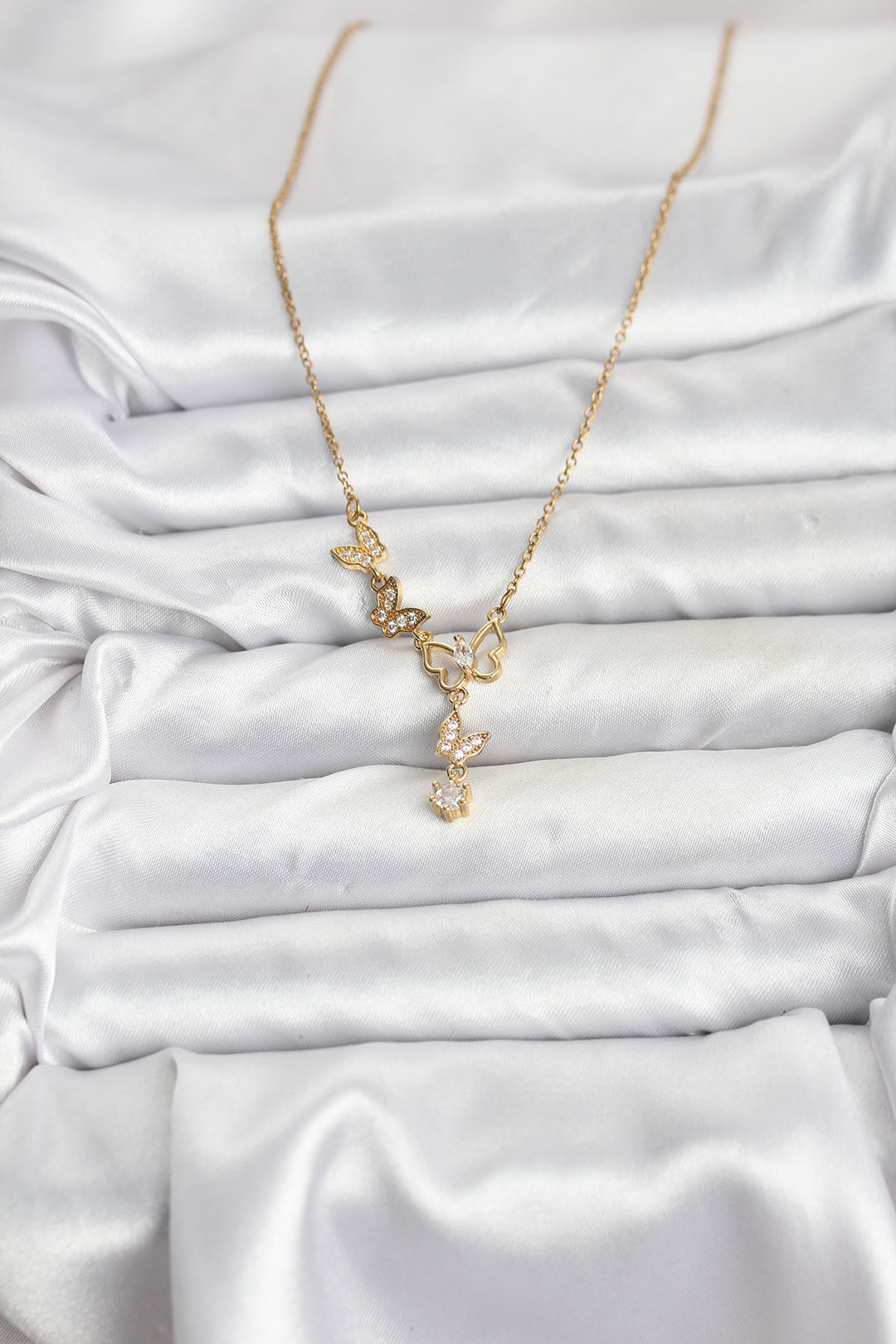 EBJ 316L Steel Chain Gold Color Butterfly Model Women's Necklace - Villejuif