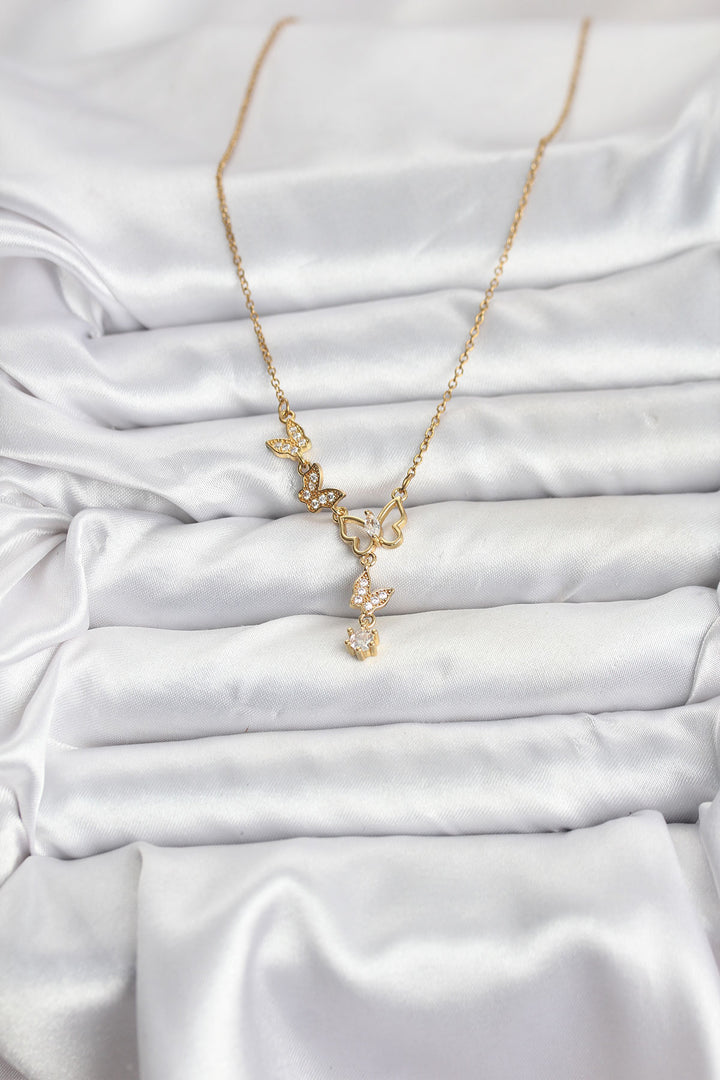 EBJ 316L Steel Chain Gold Color Butterfly Model Women's Necklace - Villejuif