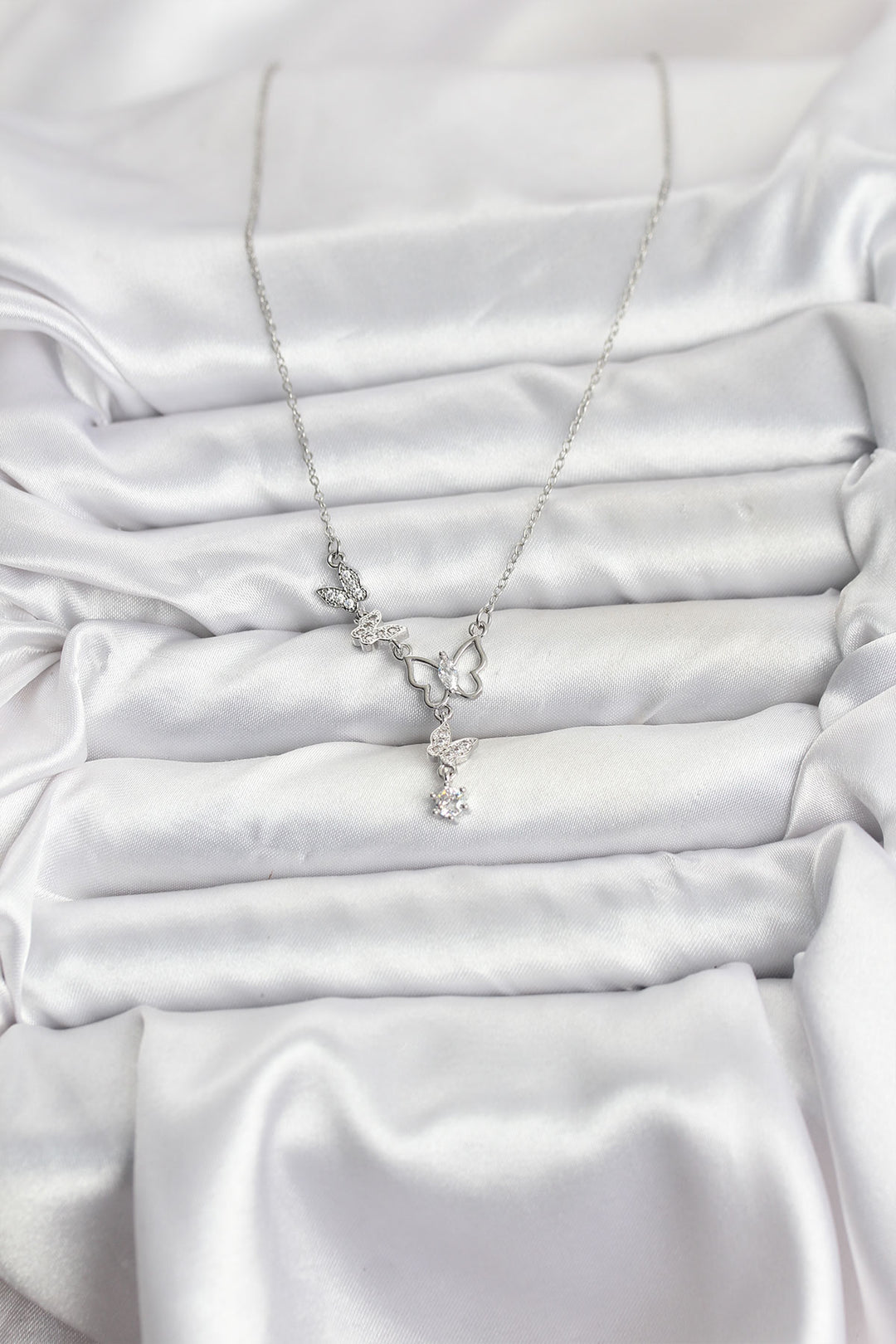 EBJ 316L Stainless Steel Chain Silver Color Butterfly Model Women's Necklace - Marino