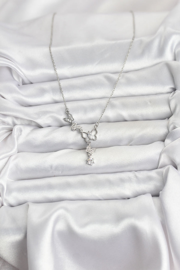 EBJ 316L Stainless Steel Chain Silver Color Butterfly Model Women's Necklace - Marino