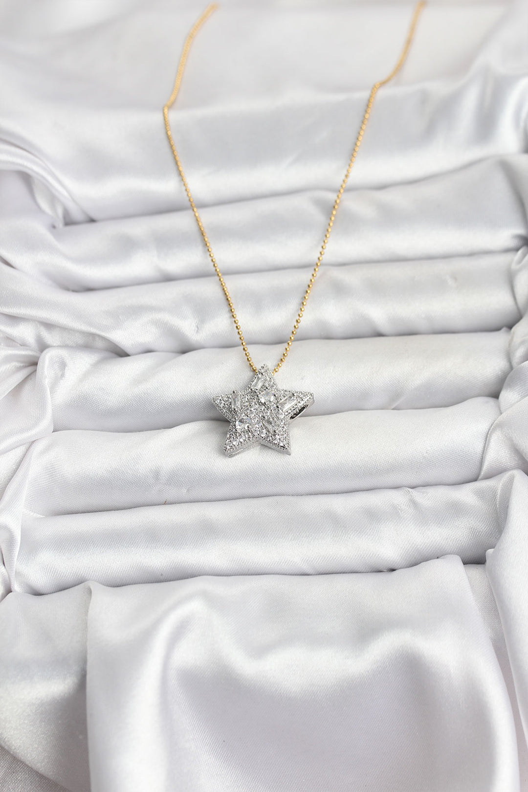 EBJ 316L Steel Chain Gold Color Chain Silver Star Model Women's Necklace - Toms River