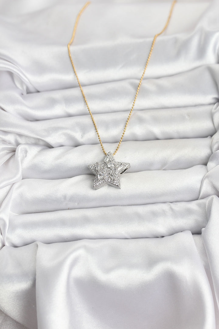 EBJ 316L Steel Chain Gold Color Chain Silver Star Model Women's Necklace - Toms River