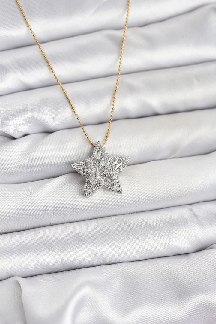 EBJ 316L Steel Chain Gold Color Chain Silver Star Model Women's Necklace - Toms River