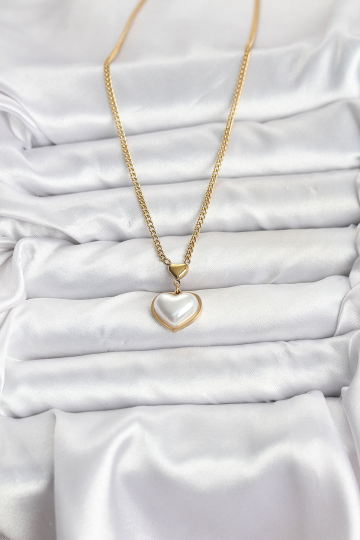 EBJ 316L Steel Chain Gold Color Heart Shaped Women's Necklace - San Benedetto del Tronto