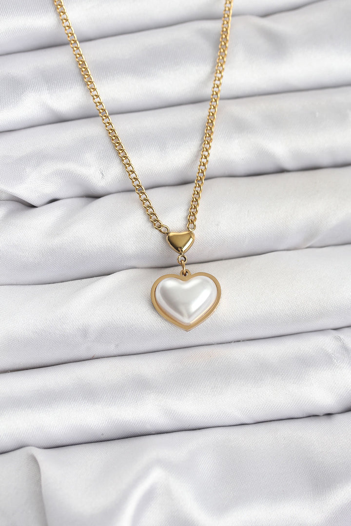 EBJ 316L Steel Chain Gold Color Heart Shaped Women's Necklace - San Benedetto del Tronto