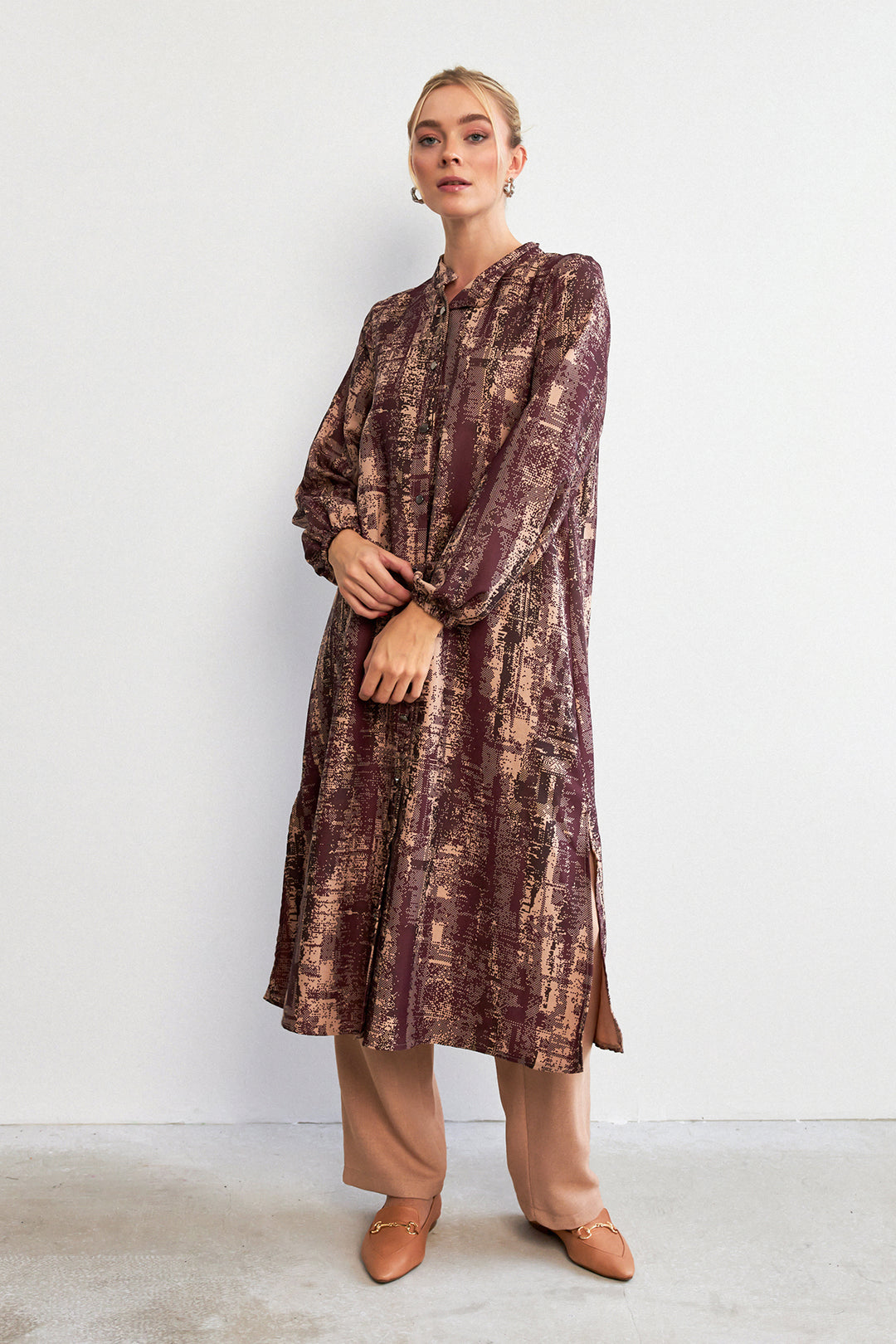 ZRF Women Printed Tunic Pantsuit - Lilac - Bridgewater