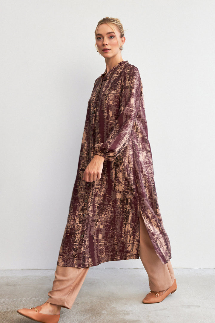 ZRF Women Printed Tunic Pantsuit - Lilac - Bridgewater