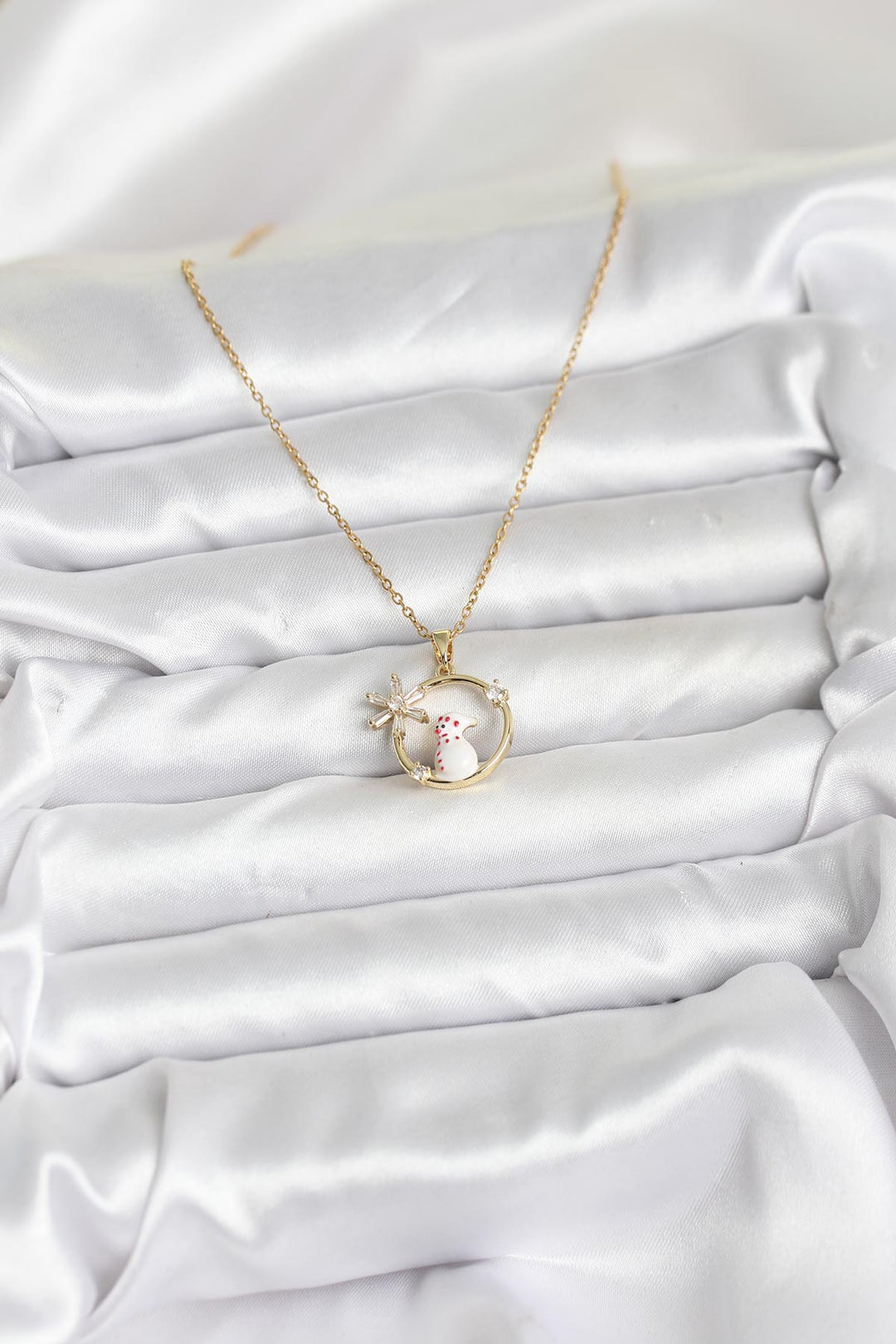 EBJ 316L Steel Chain Gold Zircon Stone New Year Themed Women's Necklace - North Highlands