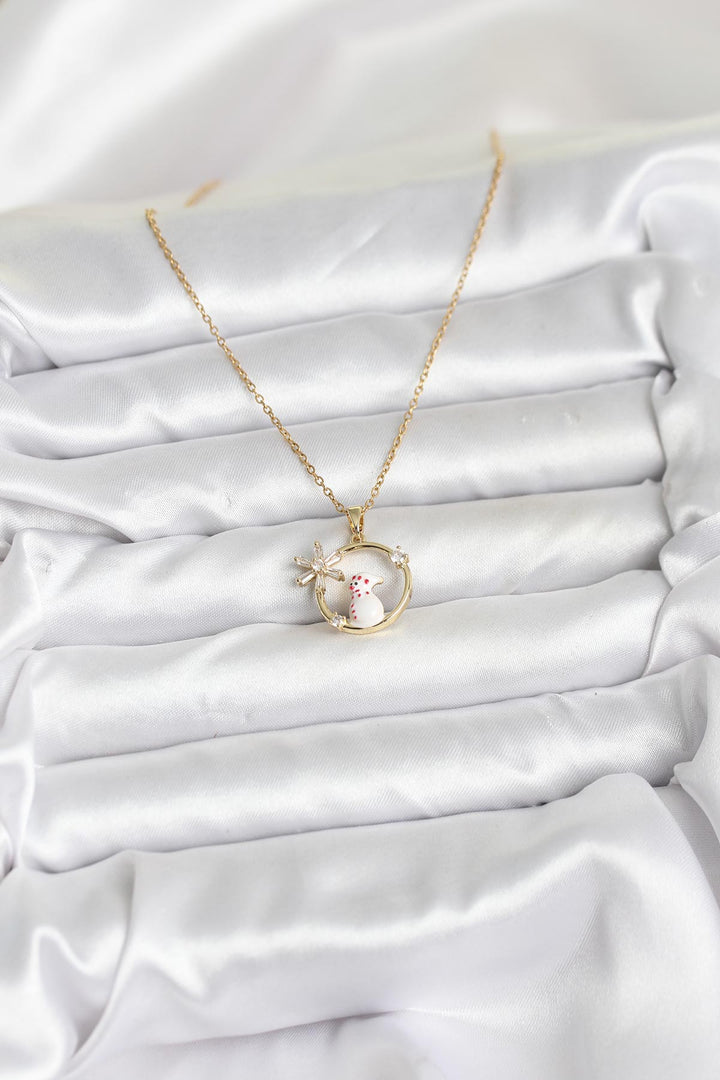 EBJ 316L Steel Chain Gold Zircon Stone New Year Themed Women's Necklace - North Highlands