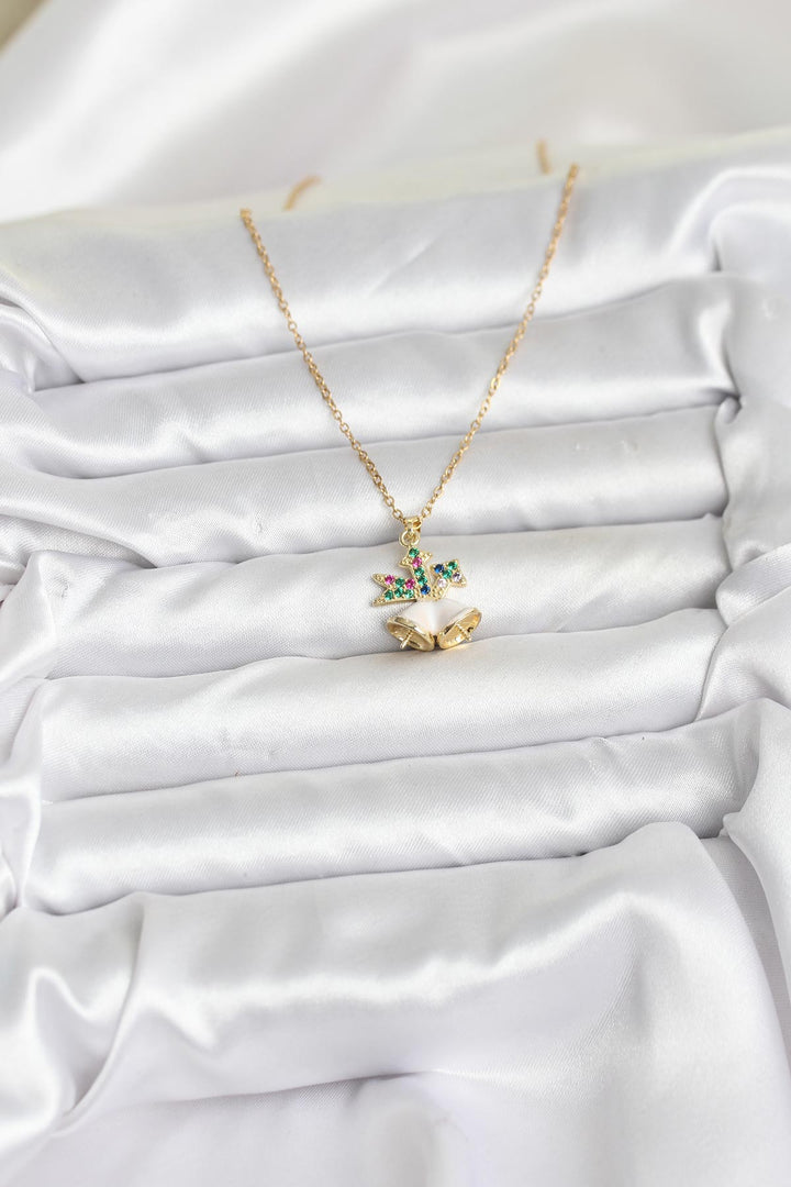 EBJ 316L Çelik Zincir Gold Renk Chirtsmas Bell Model Yılbaşı Temalı Kadın Kolye - Westchester