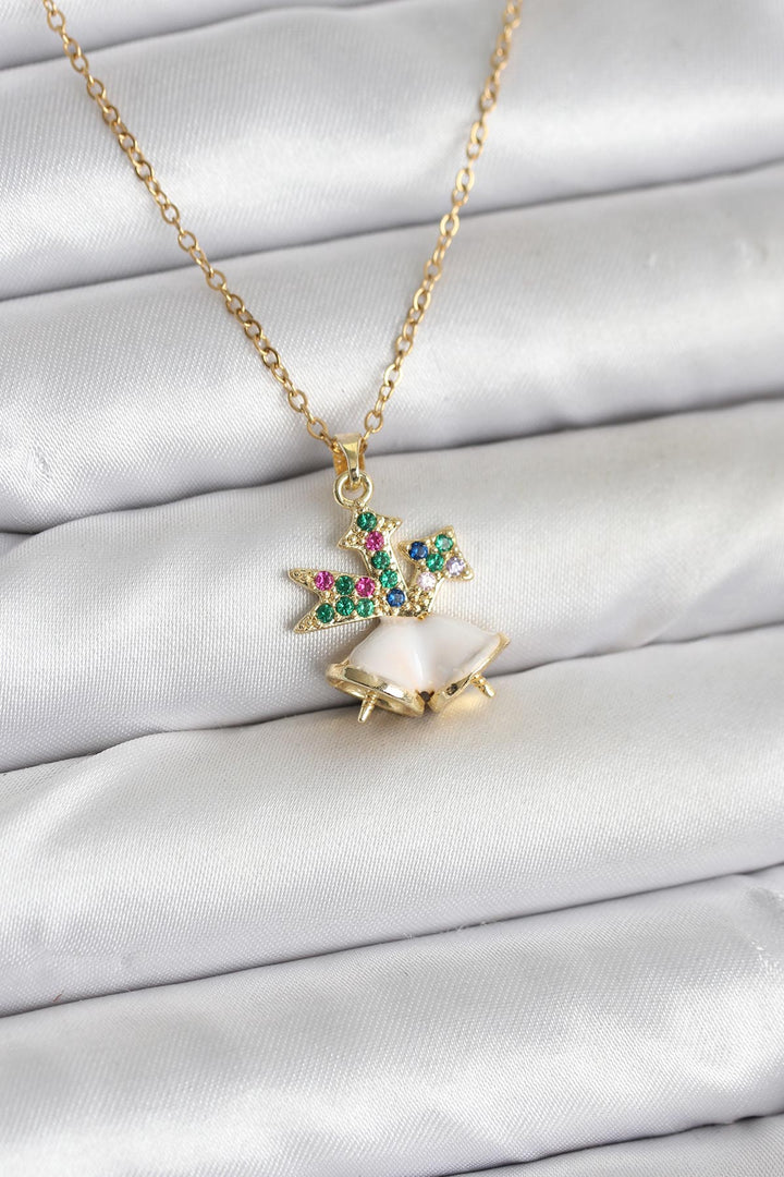 EBJ 316L Çelik Zincir Gold Renk Chirtsmas Bell Model Yılbaşı Temalı Kadın Kolye - Westchester