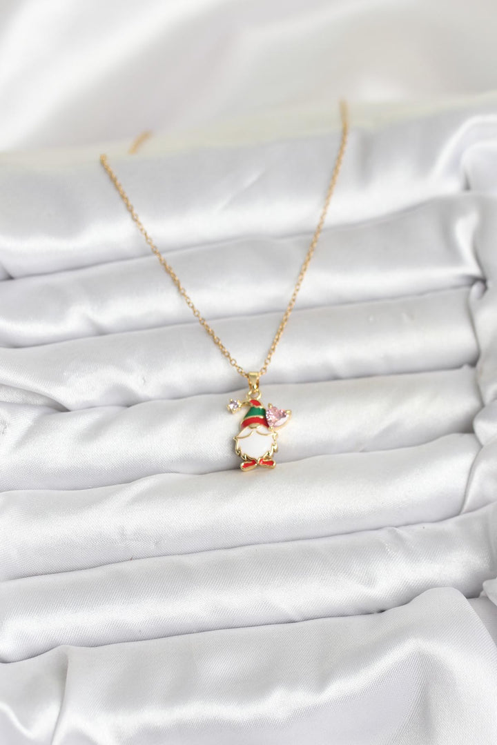 EBJ 316L Çelik Zincir Gold Renk Yılbaşı Teması Kadın Kolye - San Francisco del Rincón