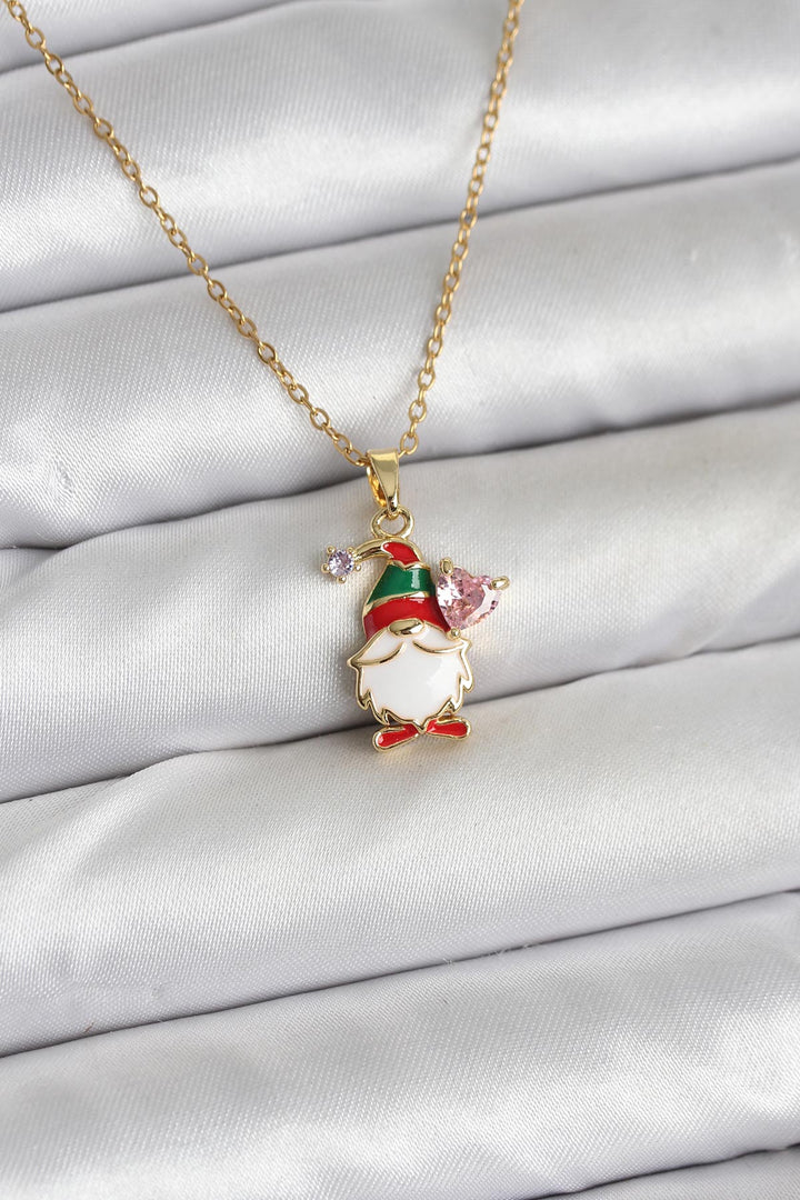 EBJ 316L Çelik Zincir Gold Renk Yılbaşı Teması Kadın Kolye - San Francisco del Rincón