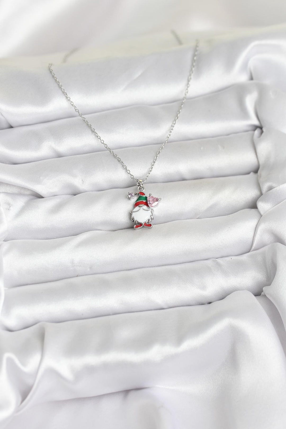 EBJ 316L Çelik Zincir Gümüş Renk Yılbaşı Teması Kadın Kolye - Oraiókastro