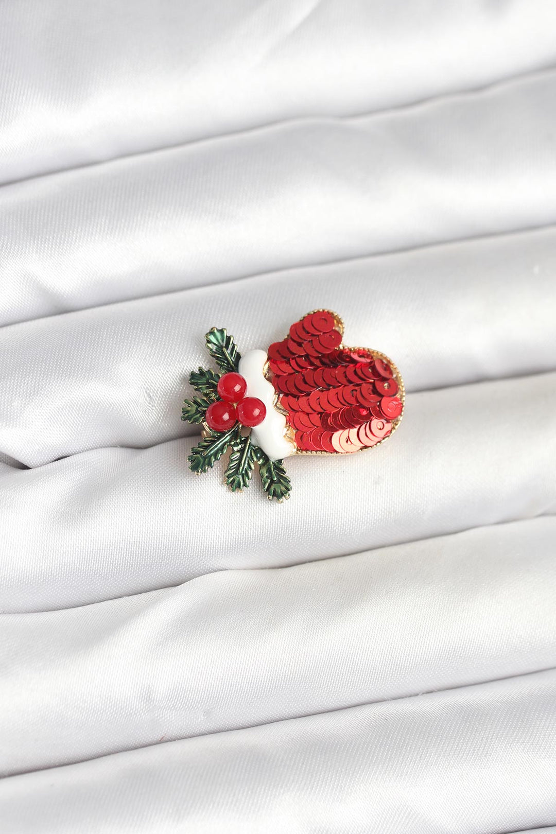 EBJ Red Model Christmas Themed Brooch - Regina