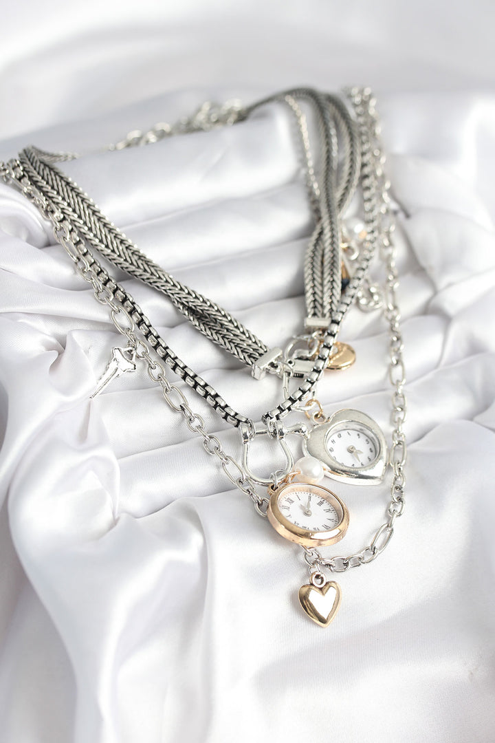 EBJ Otantik Gümüş Renk Kadın Kolye Kombini - Farmers Branch