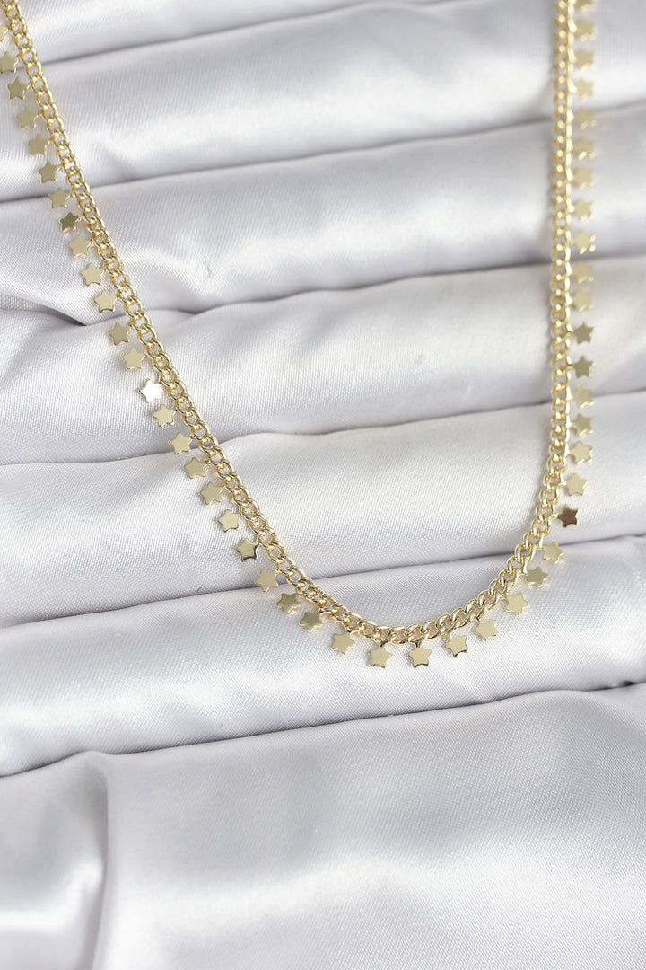 EBJ Pirinç Gold Renk Sıralı Yıldız Kadın Kolye - Gainesville