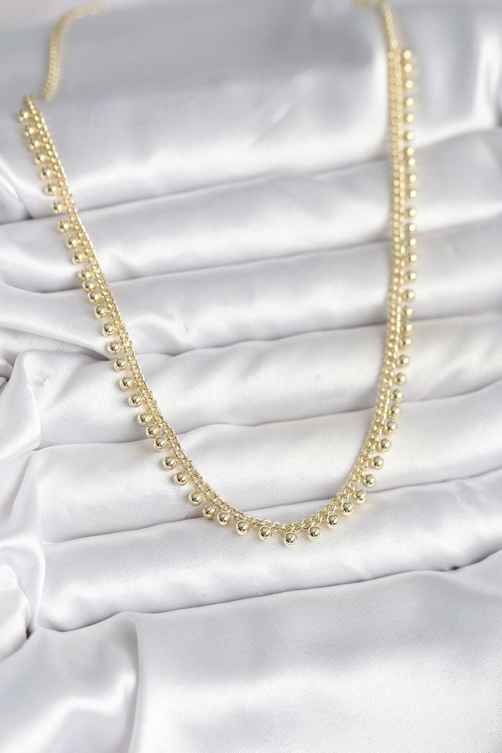 EBJ Rice Gold Color Sequin Pattern Women's Necklace - Roanne