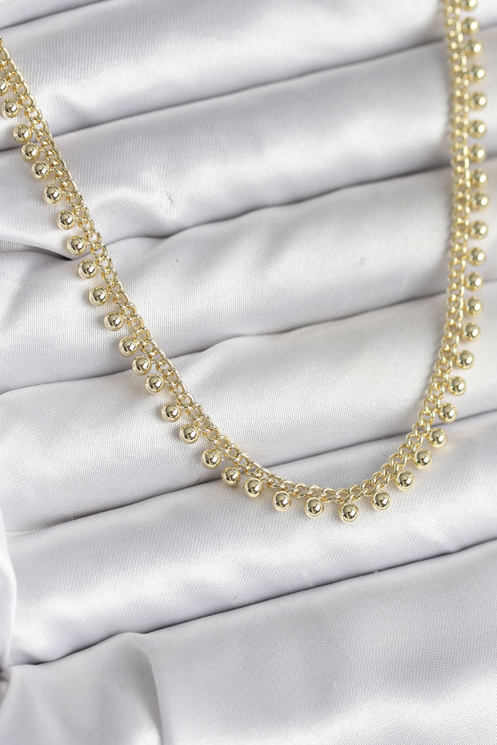 EBJ Rice Gold Color Sequin Pattern Women's Necklace - Roanne