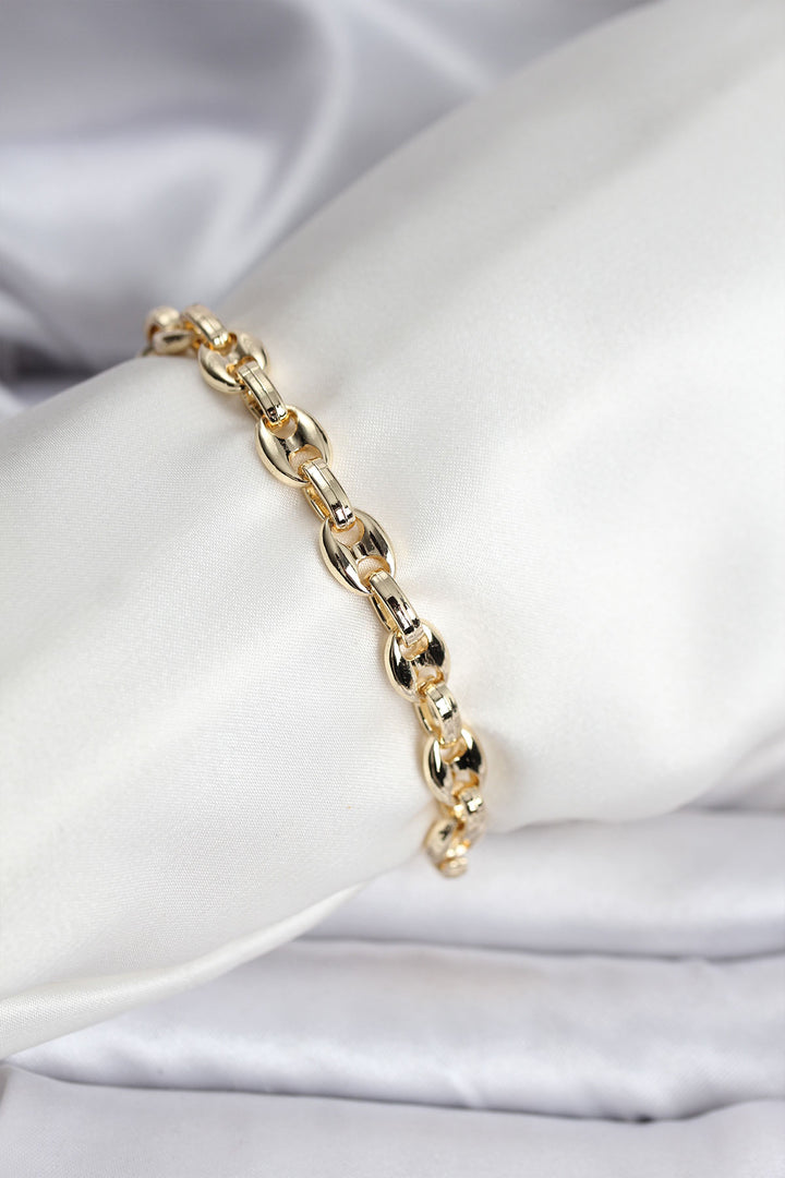 EBJ 14K Gold Color Coated Coffee Bean Design CM Women's Bracelet - Apatzingan de la Constitucion