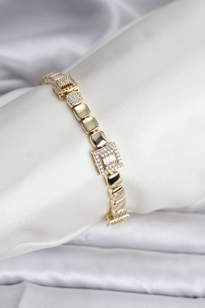 EBJ 14K Gold Plated Zircon Stone Bracelet for Women - Montpellier