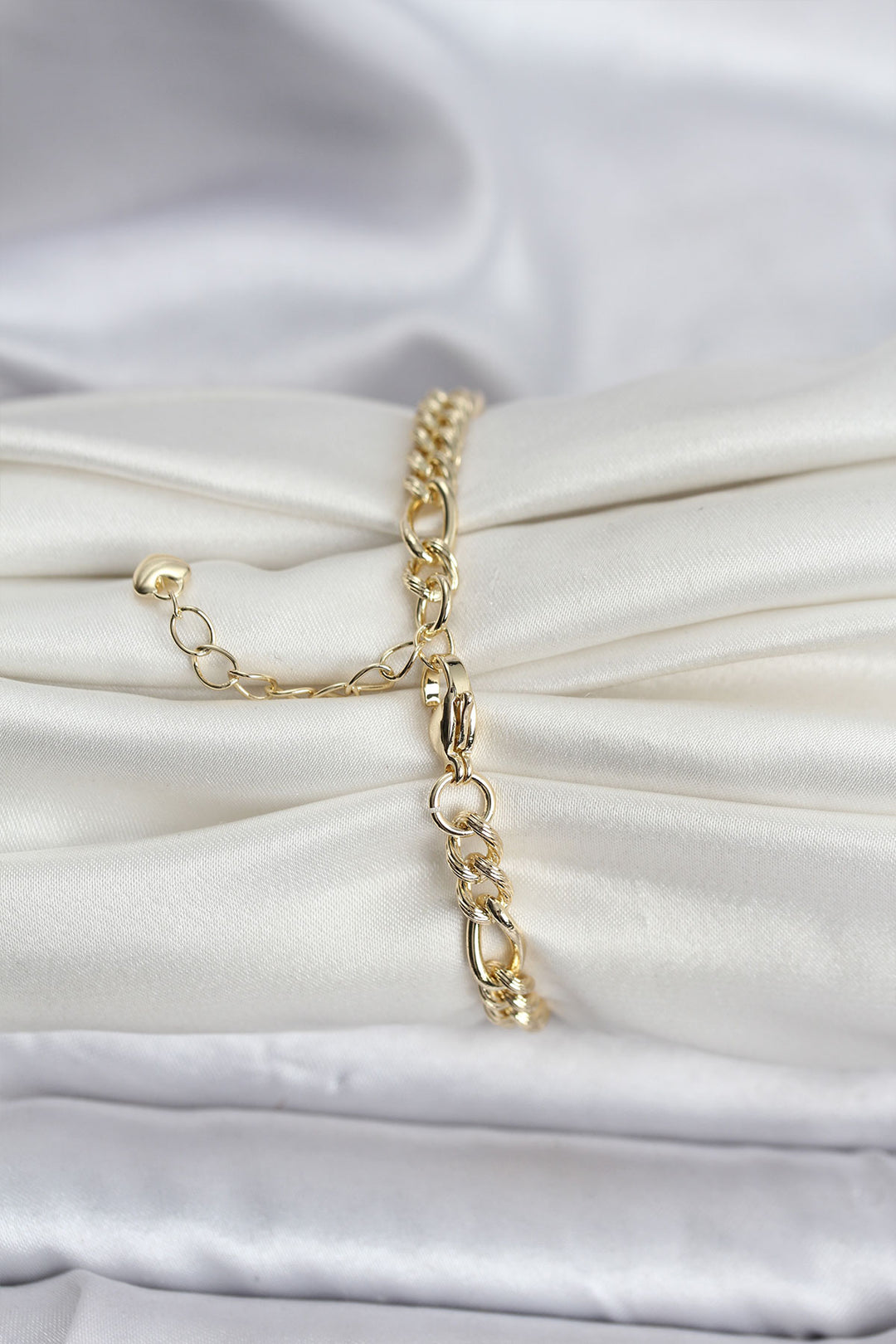 EBJ 14K Gold Renk Kaplama Lazerli Zincir Model CM Kadın Bileklik - Folsom