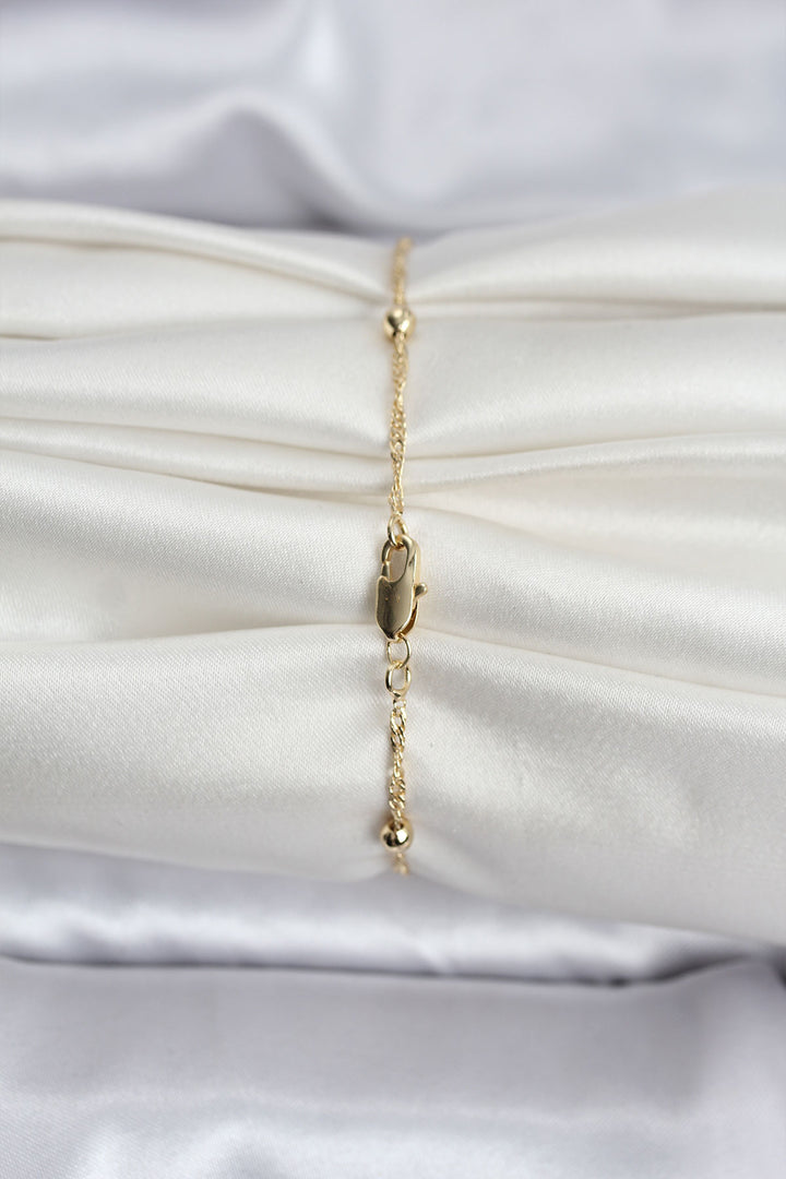 EBJ 14K Gold Color Coated Bead Model CM Women's Bracelet - Brussels