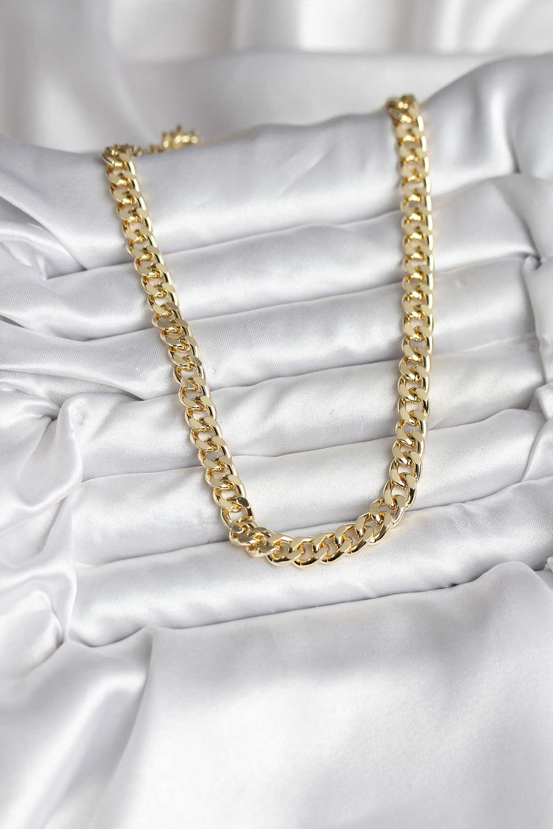 EBJ 14K Gold Color Coated Thick Chain Model CM Women's Necklace - San José Villa de Allende