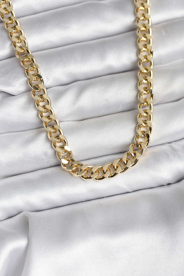 EBJ 14K Gold Color Coated Thick Chain Model CM Women's Necklace - San José Villa de Allende