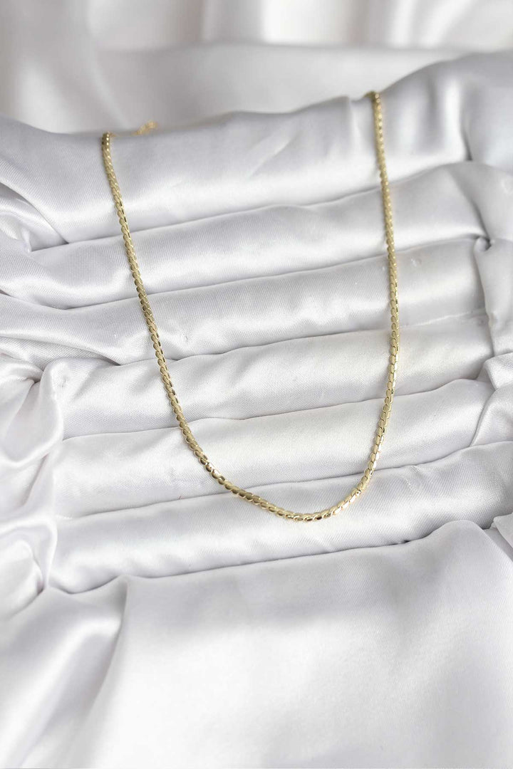 EBJ 14K Gold Renk Kaplama Ezme Zincir Model CM Kadın Kolye - Elgin