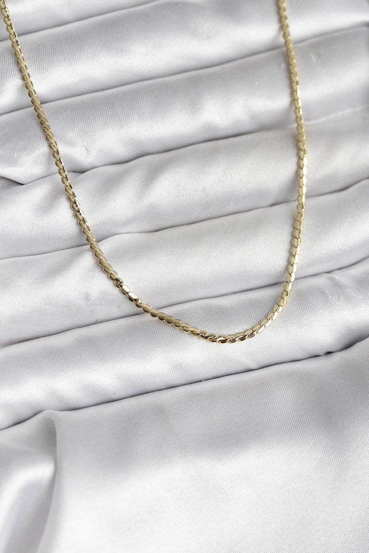 EBJ 14K Gold Renk Kaplama Ezme Zincir Model CM Kadın Kolye - Elgin