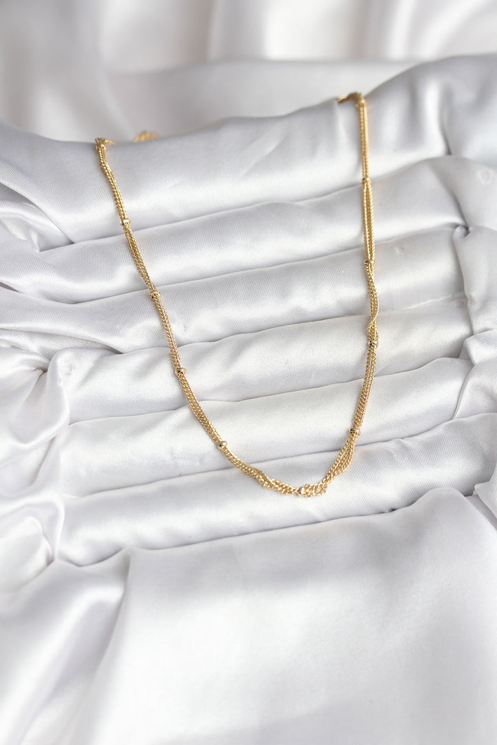 EBJ 14K Gold Renk Kaplama Topçuk Zincirli Model CM Kadın Kolye - Bucha