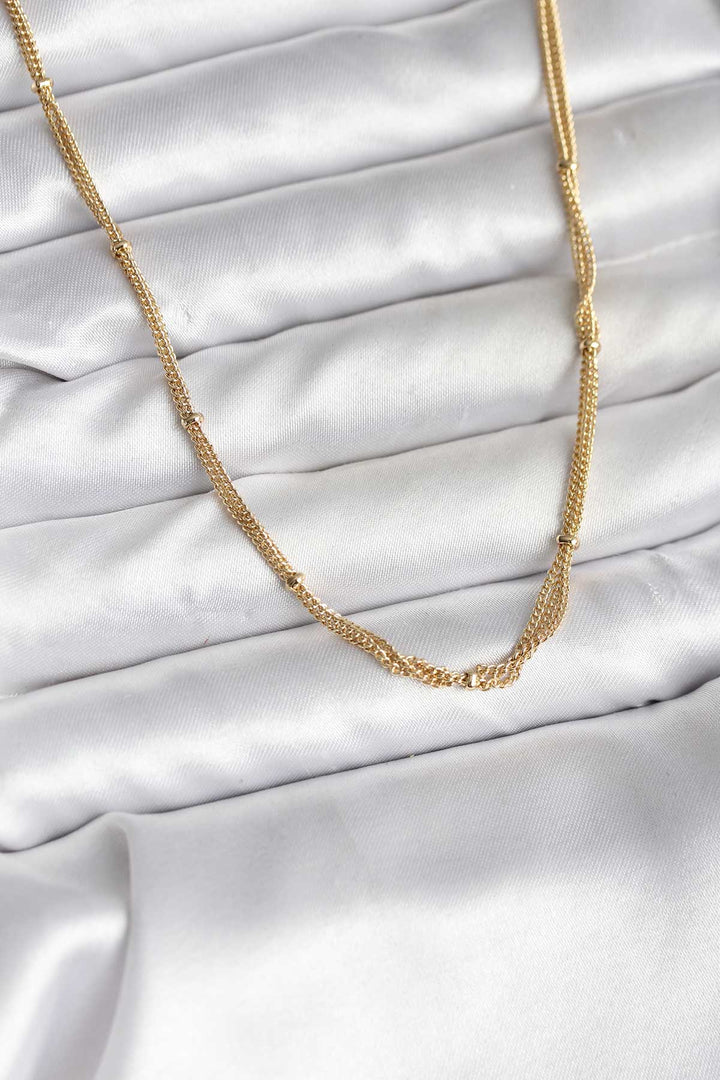 EBJ 14K Gold Renk Kaplama Topçuk Zincirli Model CM Kadın Kolye - Bucha