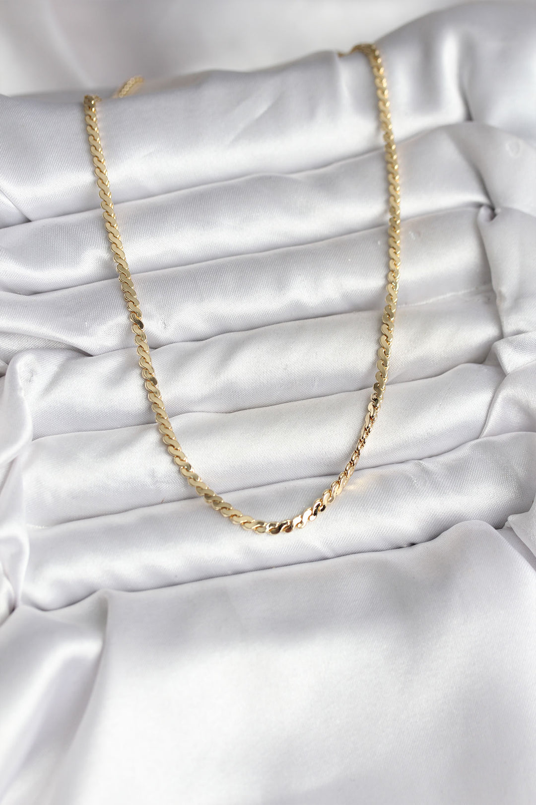 EBJ 14K Gold Renk Kaplama Ezme Yılan Zincir Model CM Kadın Kolye - Algeciras