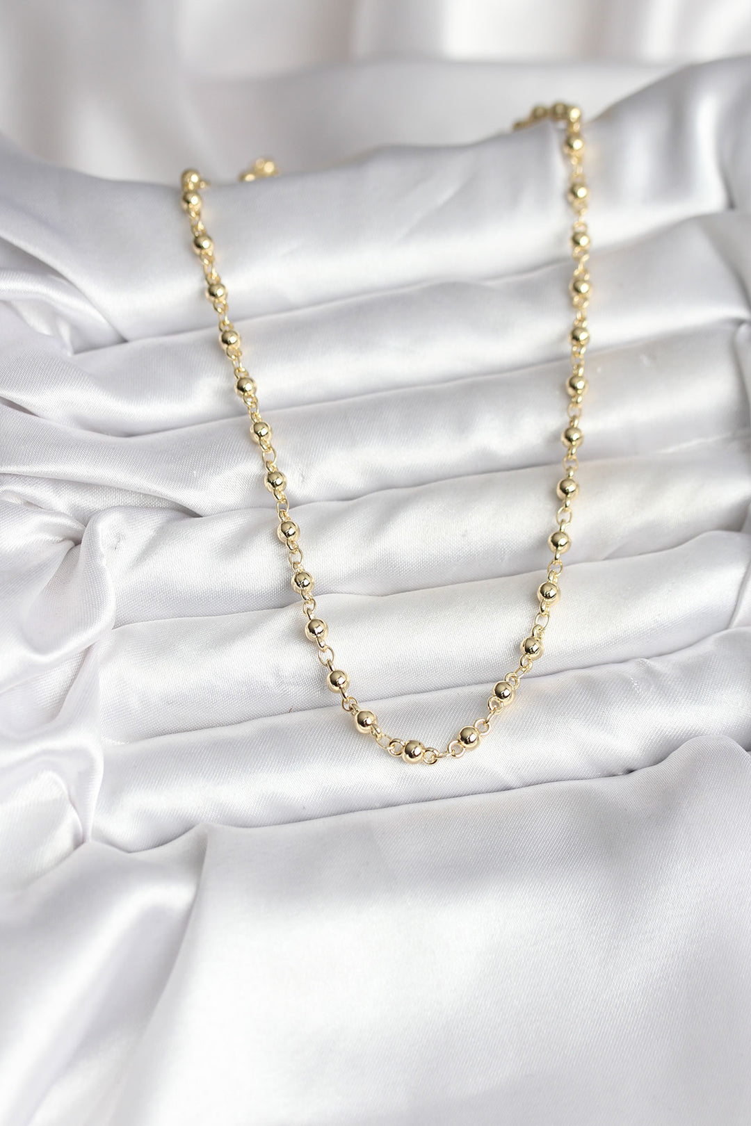 EBJ 14K Gold Color Coated Ball Chain Model CM Women's Necklace - Toulon