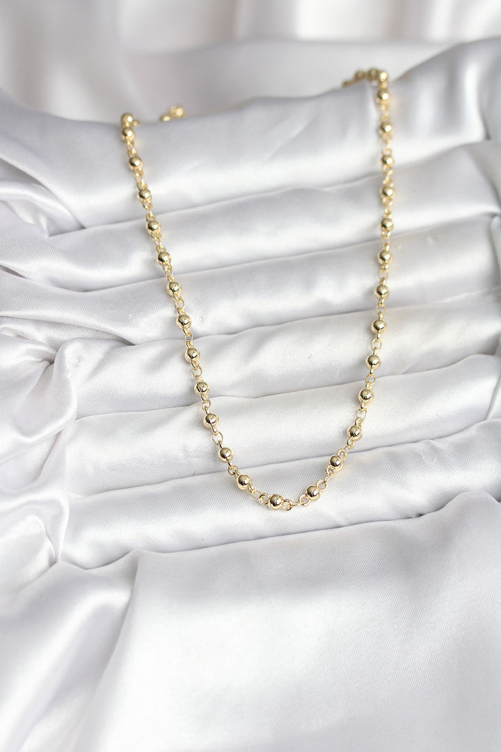 EBJ 14K Gold Color Coated Ball Chain Model CM Women's Necklace - Toulon