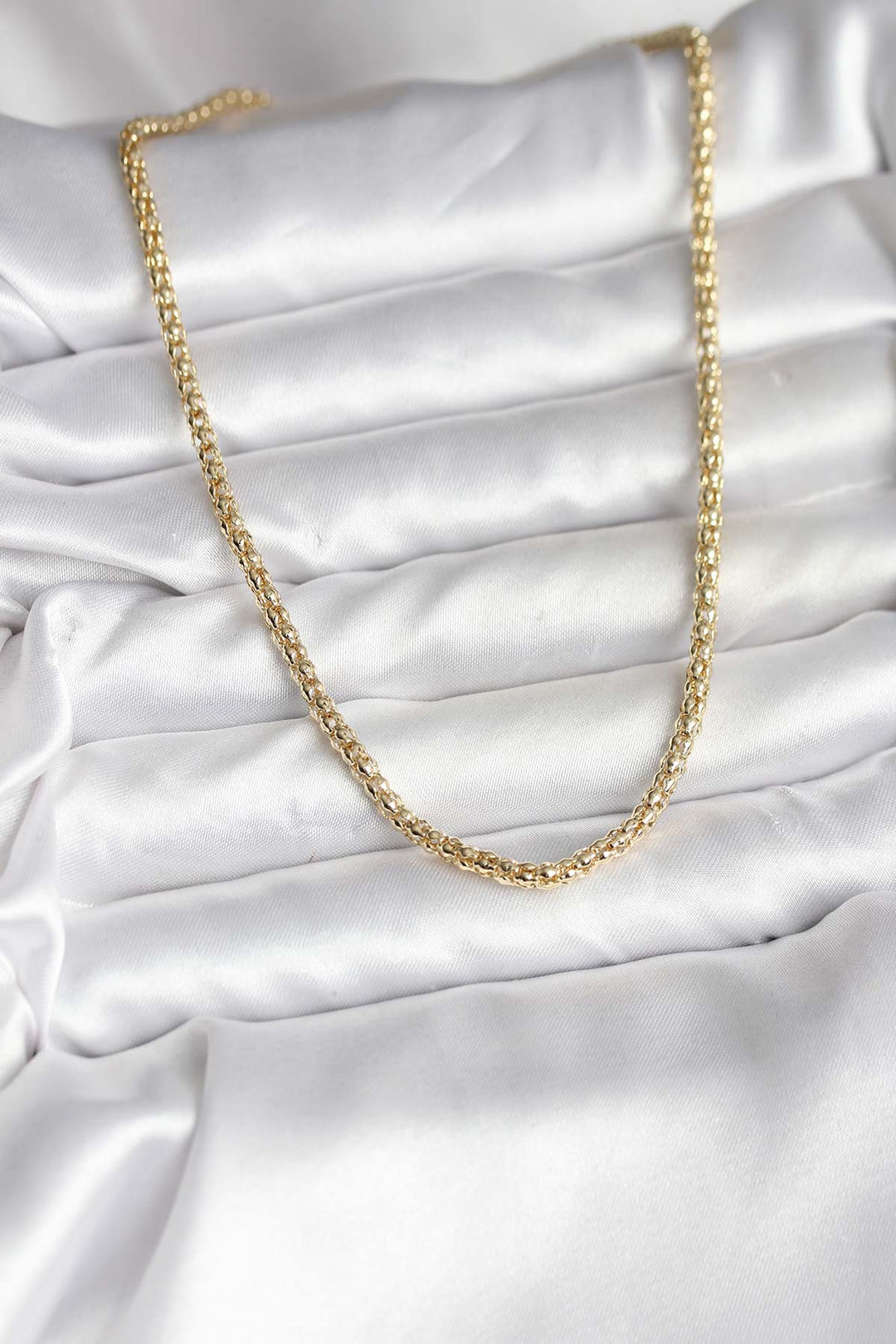 EBJ 14K Gold Renk Kaplama Boru Zincir Model CM Kadın Kolye - Dover