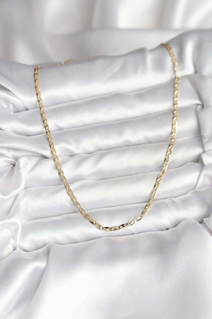EBJ 14K Gold Color Plated Hammered Chain Model CM Women's Necklace - Coon Rapids