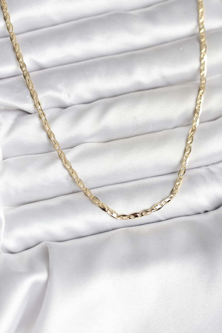 EBJ 14K Gold Color Plated Hammered Chain Model CM Women's Necklace - Coon Rapids