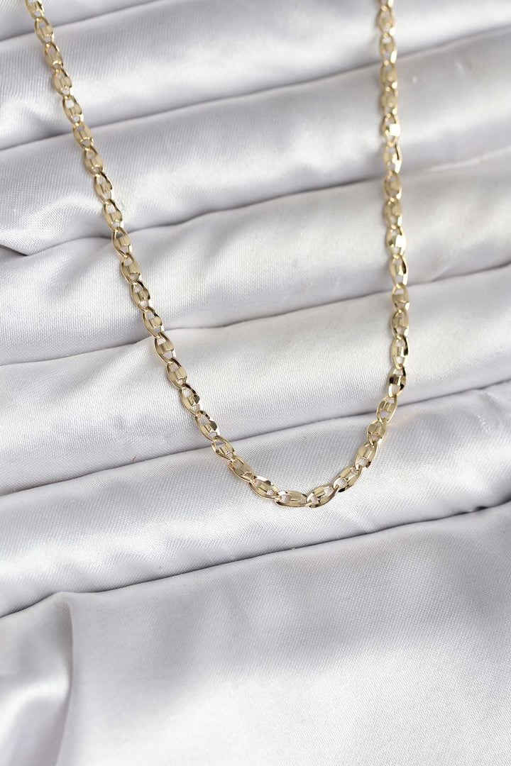 EBJ 14K Gold Color Coated Hammered Plate Model CM Women's Necklace - Brandon