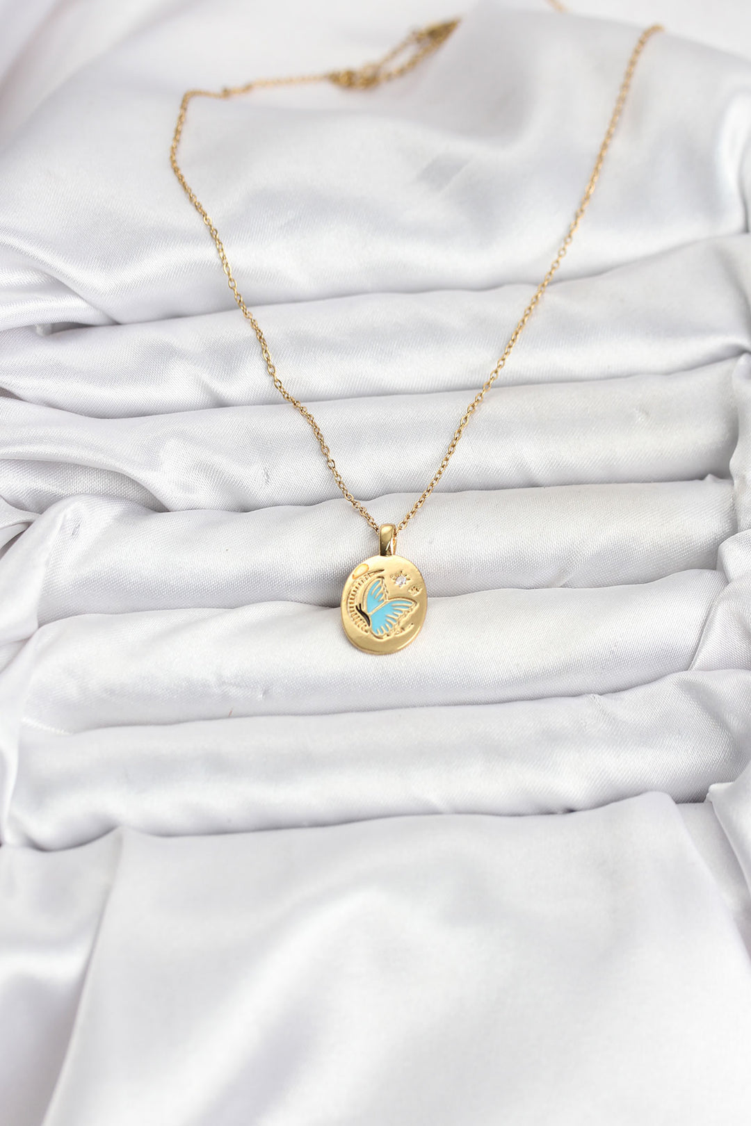 EBJ 316L Stainless Steel Chain Gold Color Butterfly Figure Women's Necklace - Middletown